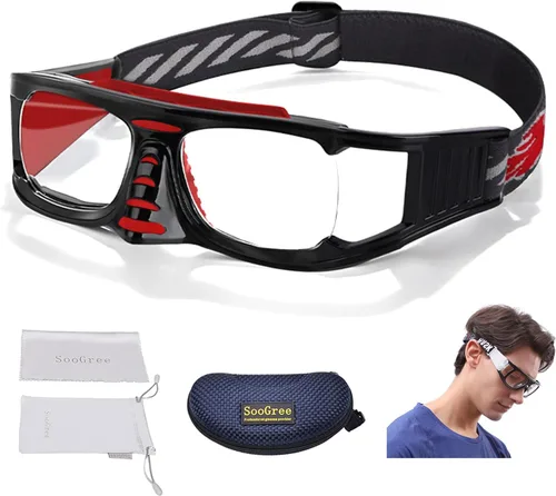 Vista 17 de SooGree Gafas deportivas de racquetbol, baloncesto, fútbol, fútbol, gafas protectoras, lentes de seguridad, lentes reemplazables