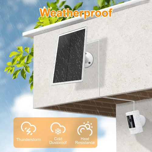 Vista 5 de Cargador de panel solar para cámara de anillo, compatible con batería Ri ng Stick Up Cam, Ring Spotlight Plus/Pro, Ri ng Stick up Pro, impermeable