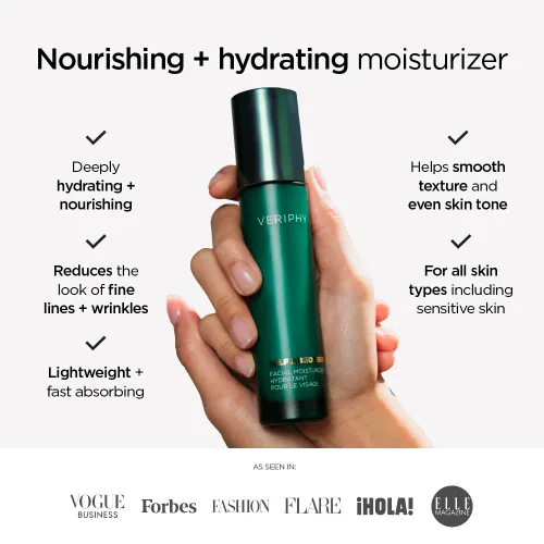 Vista 3 de Veriphy Hidratante facial autoabsorbido para piel seca Loción hidratante facial diaria Hidratante superhidrato y de rápida absorción