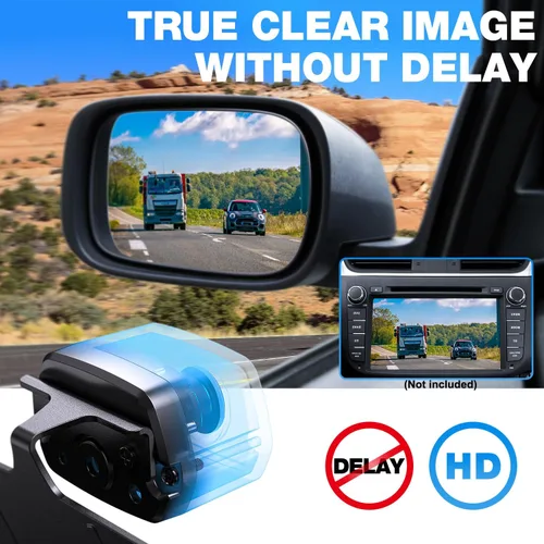 Vista 2 de ZEROXCLUB Cámara de respaldo HD para automóvil, IP69 impermeable con cable para matrícula, cámara de visión trasera de 149 ° de visión amplia