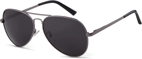 Vista 8 de GIFIORE Lentes de sol polarizados de gran tamaño para mujeres y hombres, lentes de sol clásicos grandes con marco de metal negro dorado y negro