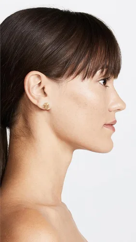 Vista 3 de Tory Burch Pendientes de tuerca con logotipo para mujer Metal No aplicable