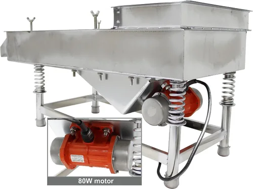 Vista 3 de TECHTONGDA Máquina de tamiz lineal eléctrica de tamiz vibratorio recto Máquina de tamiz de acero inoxidable de una capa un motor 0.020 in