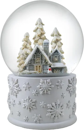 Vista 2 de Globo de nieve de escena blanca nevada de 120 mm de The San Francisco Music Box Company