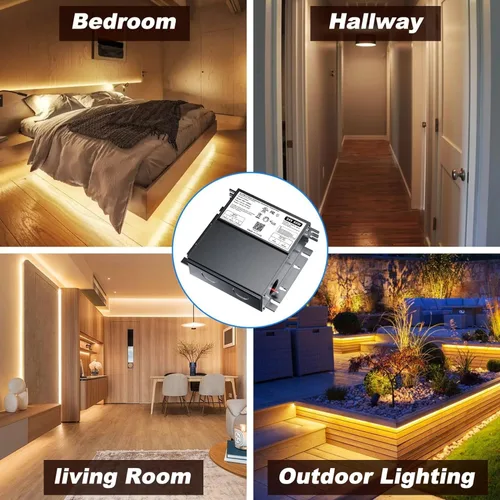 Vista 4 de Controlador LED regulable de 60 W y 12 V para regulador Lutron y Leviton, transformador de fuente de alimentación de CA a CC triac/ELV/MLV para tira