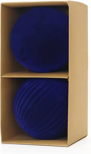 Vista 23 de Adornos de terciopelo de 3.15 pulgadas para árbol de Navidad, juego de 12 Azul empolvado