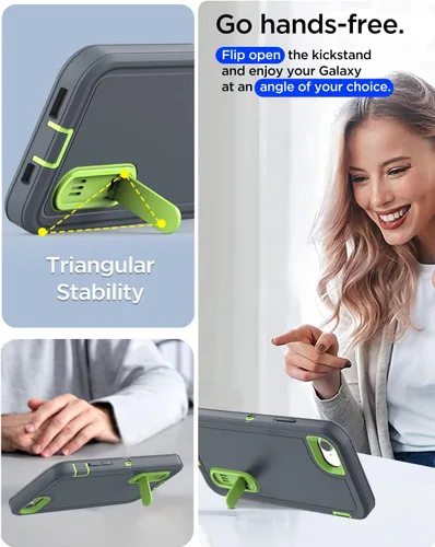 Vista 3 de AICase Funda protectora militar resistente para iPhone SE 3ª generación (2022), 2ª (2020), iPhone 8/7/6 con soporte integrado con protector
