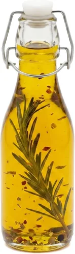 Vista 2 de Restaurantware -Botellas de vidrio con tapa abatible de 9 onzas, 10 botellas de vidrio herméticas con tapas abatibles - Botella pequeña, resellable