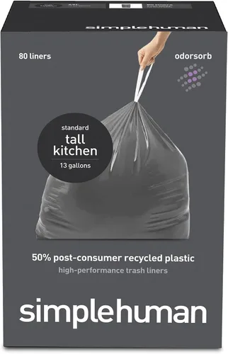 Vista 36 de simplehuman Forro para bote de basura de ajuste personalizado, 45 litros/12 galones, 20 unidades (paquete de 2)