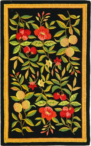 Vista 26 de SAFAVIEH Chelsea Collection - Alfombra decorativa de 1 pies 8 pulgadas x 2 pies 6 pulgadas, color negro, lana de campo francesa enganchada a mano