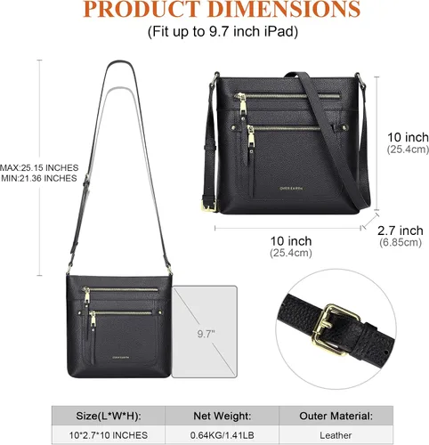 Vista 5 de Over Earth Crossbody Bags for Women Leather Purses for Ladies with Multiple Pockets