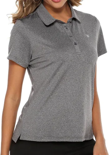 Vista 15 de TBMPOY Camisetas polo de golf de manga corta para mujer, ligeras, con absorción de humedad, con cuello, T-shirt de secado rápido de 4 botones