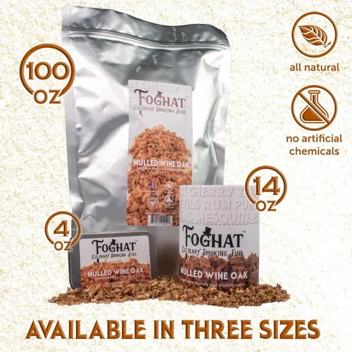 Vista 2 de Foghat Cocktail Smoker Virutas de madera – Virutas de roble de vino caliente de 4 onzas para ahumador, whisky y bebida, chips de madera natural