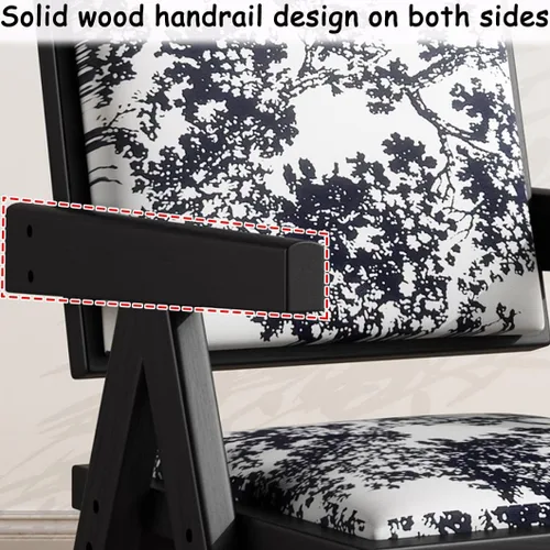 Vista 6 de YVYKFZD Juego de sillas de comedor de madera maciza, sillas de cocina sin brazos, silla de comedor tapizada con respaldo, sillón de terciopelo
