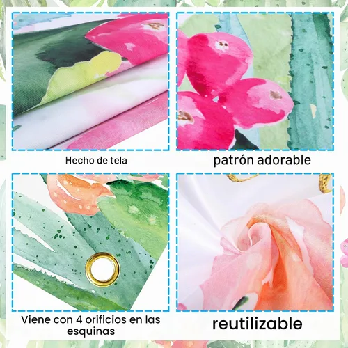 Vista 5 de Decoraciones de fiesta de cactus - Suministros de fondo de fiesta de cumpleaños de cactus