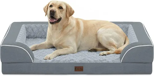Vista 68 de Camas ortopédicas para perros grandes, cama de espuma viscoelástica impermeable para mascotas grandes con lados 89x56 cm, sofá para perros grandes