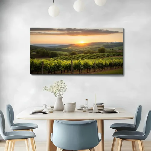 Vista 4 de Lienzo decorativo de 20 x 40 pulgadas, arte de pared de viñedo, paisaje, toscana, Italia, naturaleza, desierto, fotografía, cuadros enmarcados