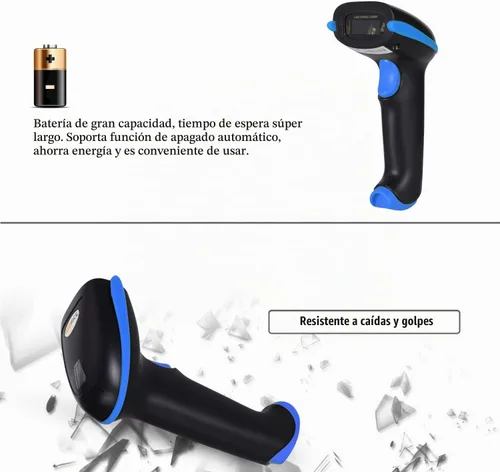 Vista 7 de WoneNice lector de código de barras con cable USB inalámbrico del escáner