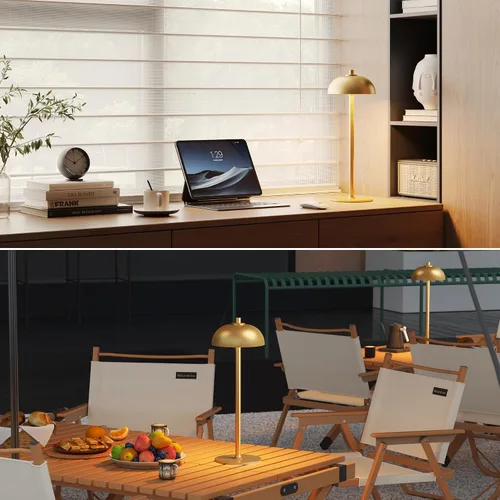 Vista 6 de Lámpara de mesa inalámbrica recargable – Luz de mesa con pilas de 5000 mAh, lámpara de mesa LED regulable continua de 3 colores con función