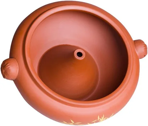 Vista 8 de XICHENGSHIDAI Yunnan Zisha - Olla de vapor de cerámica, olla de vapor de arcilla morada de 1.5 cuartos de galón con tapa, cazuela tradicional