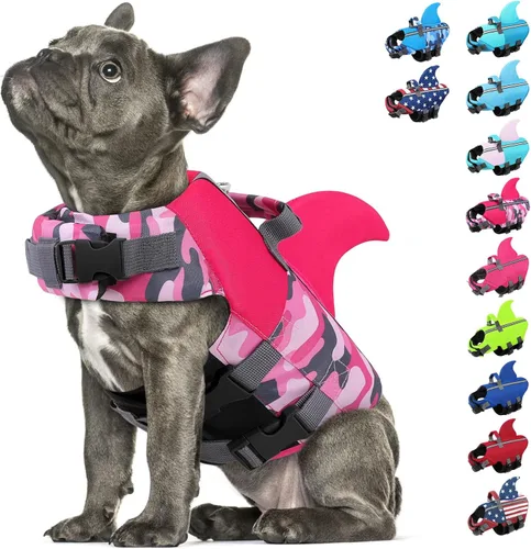 Vista 9 de Chaleco salvavidas para perros pequeños, chaleco salvavidas para Chaleco de natación para perros de alta flotabilidad con asa de rescate