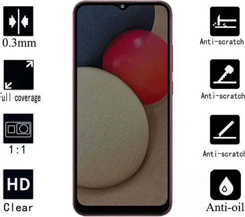 Vista 2 de Protector de pantalla de privacidad antiespía para Galaxy A02S, 2 unidades, protector de pantalla de privacidad antiespía para teléfono Samsung