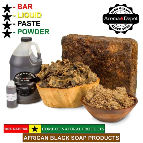 Vista 6 de Aroma Depot Jabón negro africano crudo 4oz jabón natural 100% crudo para acné, eczema, psoriasis, eliminación de cicatrices cara y lavado corporal.