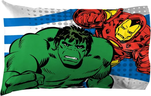 Vista 6 de Jay Franco Marvel Comics Avengers Good Guys - Juego de ropa de cama individual de 4 piezas, color azul