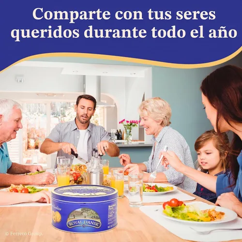 Vista 5 de Royal Dansk Galletas de mantequilla danesas, galletas surtidas de primera calidad en una lata de regalo, ideales para compartir y regalar, 24 onzas