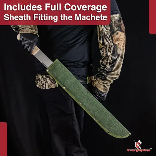 Vista 6 de Armory Replicas Cuchillo de machete de espiga completa - Herramienta multiusos para acampar al aire libre