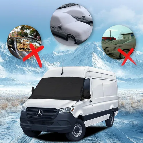 Vista 4 de Cubierta de Parabrisas para Hielo y Nieve Compatible con Mercedes-Benz Sprinter 2007-2024 2025 2026 Impermeable Cubierta de Parabrisas Resistente al