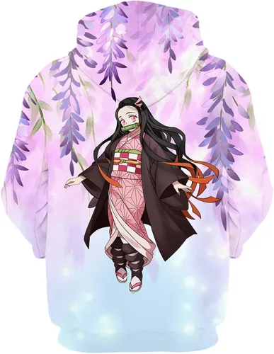 Vista 2 de ADLUH Sudadera unisex con capucha con estampado de anime, para hombre y mujer