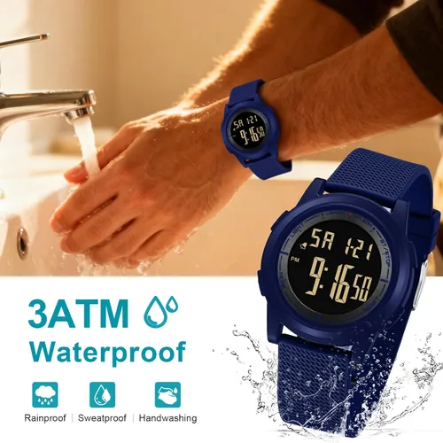 Vista 5 de LN LENQIN Mens Watches Digital Watch for Men Stopwatch Ultra-Thin Minimalist Military Sports Waterproof Mens Wrist Watches with LED