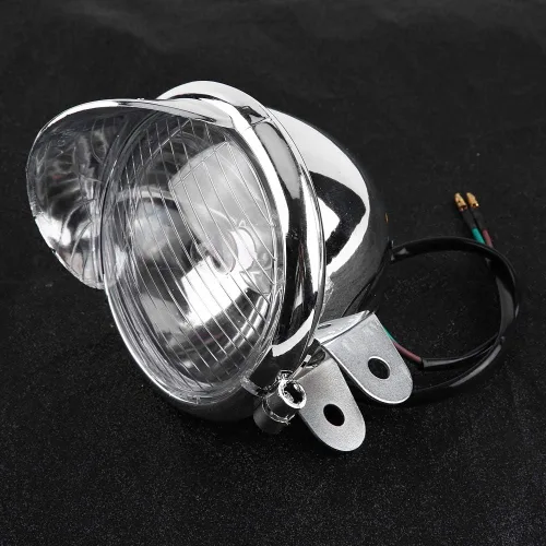 Vista 6 de Fydun Focos cromados para motocicleta, Supplementari Moto - DC 12V motocicleta universal antiniebla faro lámpara de faro retro instalación auxiliar