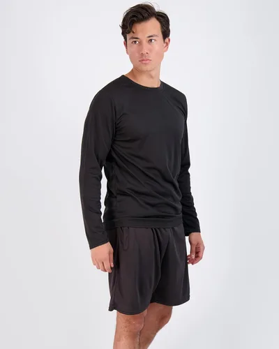 Vista 2 de Real Essentials Paquete de 3 y 5 Camiseta de manga larga atlética de secado rápido para hombre UPF SPF UV Sun (disponible en tallas grandes y altas)