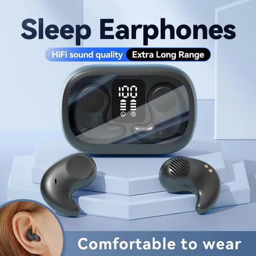 Vista 2 de Auriculares Bluetooth, auriculares inalámbricos para dormir, auriculares con cancelación de ruido invisible, auriculares Bluetooth 5.4 para dormir