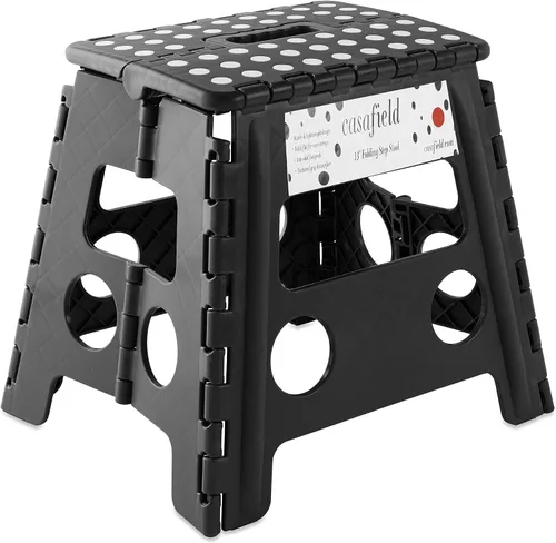 Vista 20 de Casafield Taburete plegable de 9 pulgadas con asa, negro, portátil, plegable, pequeño taburete de plástico para niños y adultos, uso en la cocina