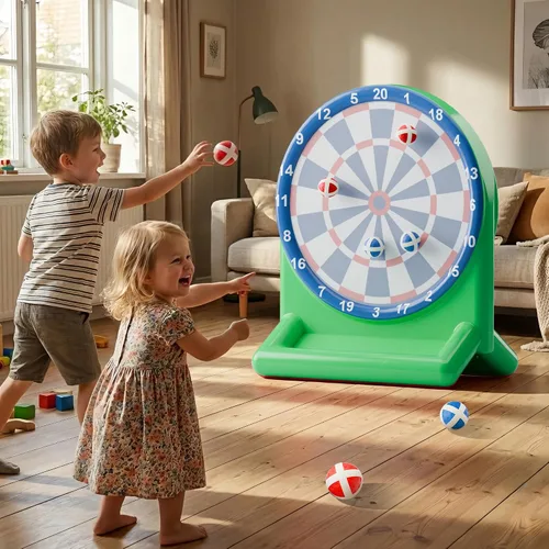 Vista 5 de iPlay, iLearn Divertidos juguetes de piscina para niños, juegos inflables de tablero de dardos, flotadores de piscina, patio de playa, juego al aire