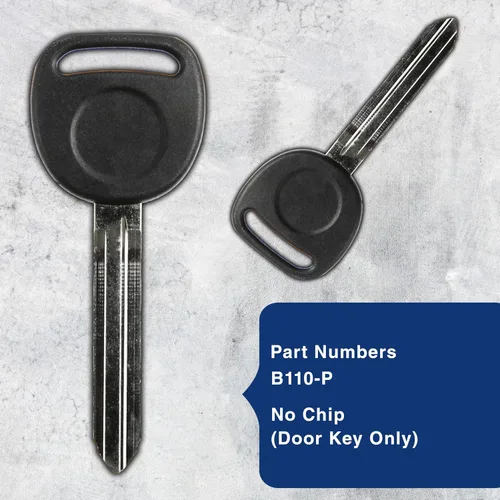 Vista 4 de KeylessOption Hoja de llave de coche de encendido sin cortar Master Keyblank Cabeza de plástico para B110, B110-P (paquete de 2)