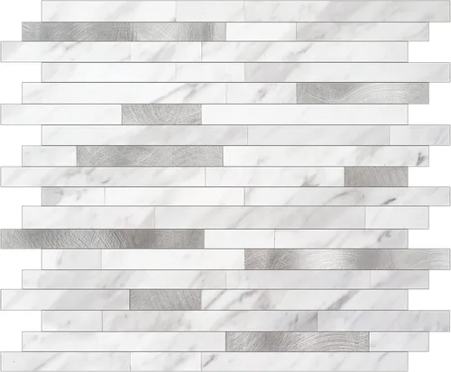 Vista 12 de KASARO - Azulejos de 1 hoja para pelar y pegar para salpicaduras de cocina, mármol beige con rayas doradas antiguas, azulejo autoadhesivo