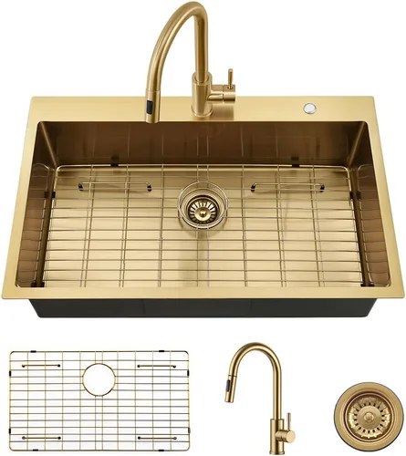 Vista 15 de Fregadero de barra de 15 pulgadas para estación de trabajo, fregadero de cocina pequeño de 15 x 15 pulgadas, montaje superior, calibre 16