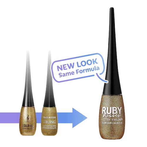 Vista 2 de Ruby Kisses Delineador de ojos Eye Bling Glitz N' Black