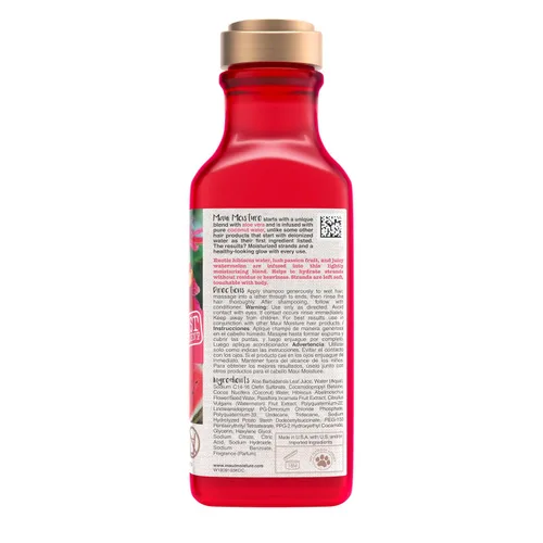 Vista 6 de Maui Moisture - Champú de hidratación ligera + agua de hibisco, champú hidratante con aloe vera suaviza el cabello rizado, vegano y sin sulfatos, 13