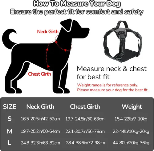 Vista 6 de EVERKING Arnés de chaleco sin tirones con asa, arnés ajustable impermeable con 4 hebillas, clip reflectante frontal y trasero para perros pequeños