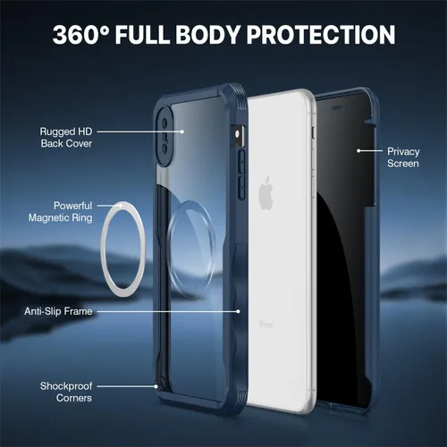 Vista 457 de CENHUFO Funda de privacidad para iPhone 11 Pro, funda de cuerpo completo con protector de pantalla de privacidad de vidrio templado 9H integrado