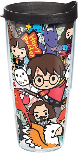 Vista 15 de Tervis Harry Potter Group Charms - Vaso con envoltura y tapa negra, taza de 16 onzas, transparente