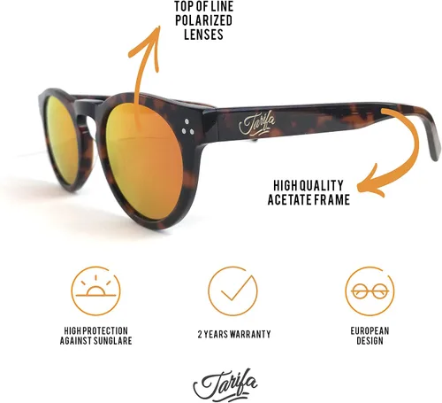 Vista 2 de Gafas de sol redondas Tarifa con lentes espejadas polarizadas