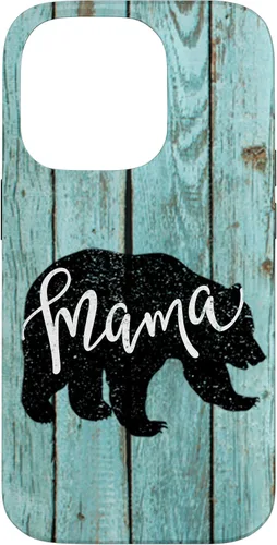 Vista 17 de Turquoise Woodgrain Rustic Farmhouse Shiplap Wood Mama Bear Case for iPhone 17