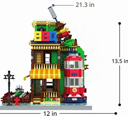 Vista 4 de General Jim's Modular City Creator Barbacoa Restaurante Arquitectura Bloques de Construcción Juego de Ladrillos Kit de Construcción - 1922pcs