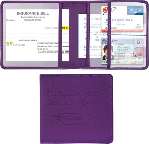 Vista 11 de Cacturism Soporte para registro y seguro de automóvil, guantera de vehículo, organizador de automóvil para hombres y mujeres, funda de accesorios